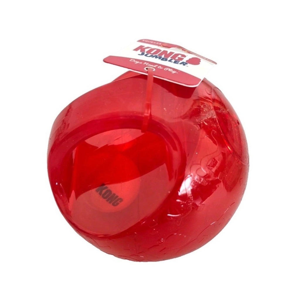 KONG Jumbler Ball Dog Toy L/XL w/ Squeaker & Tennis Ball RED NEW WITH TAGS!!!